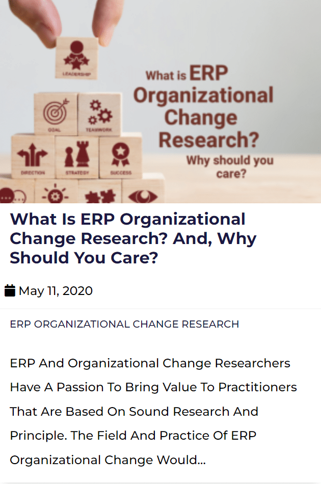What is ERP Organizational Change Research And Why You Should Care