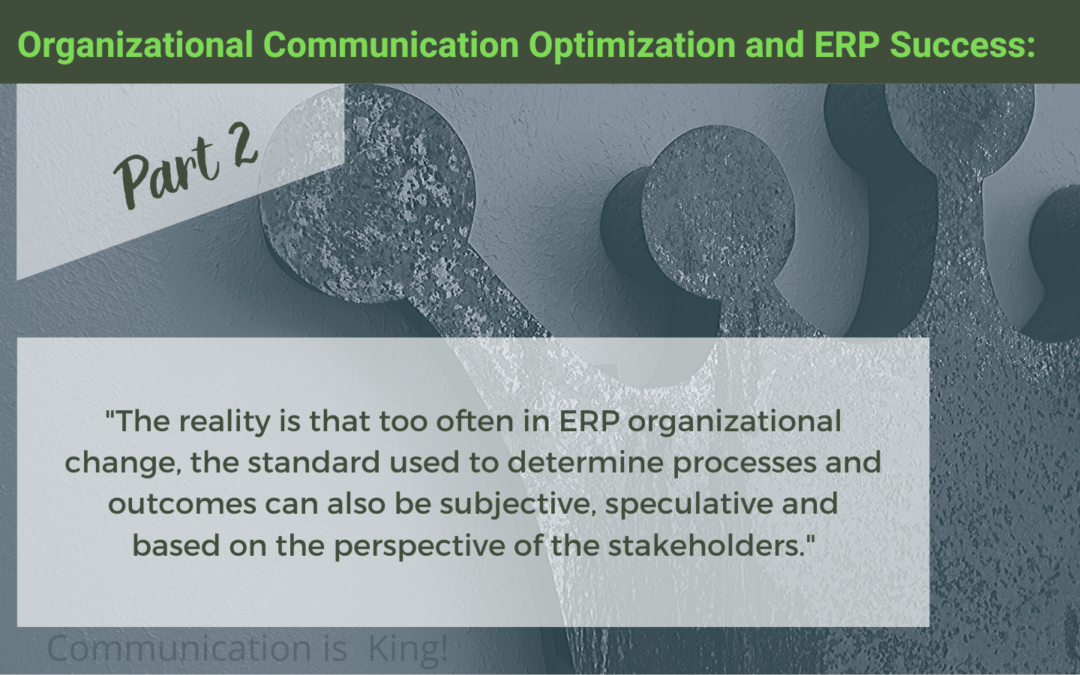 Organizational Communication Optimization and ERP Success: PART II