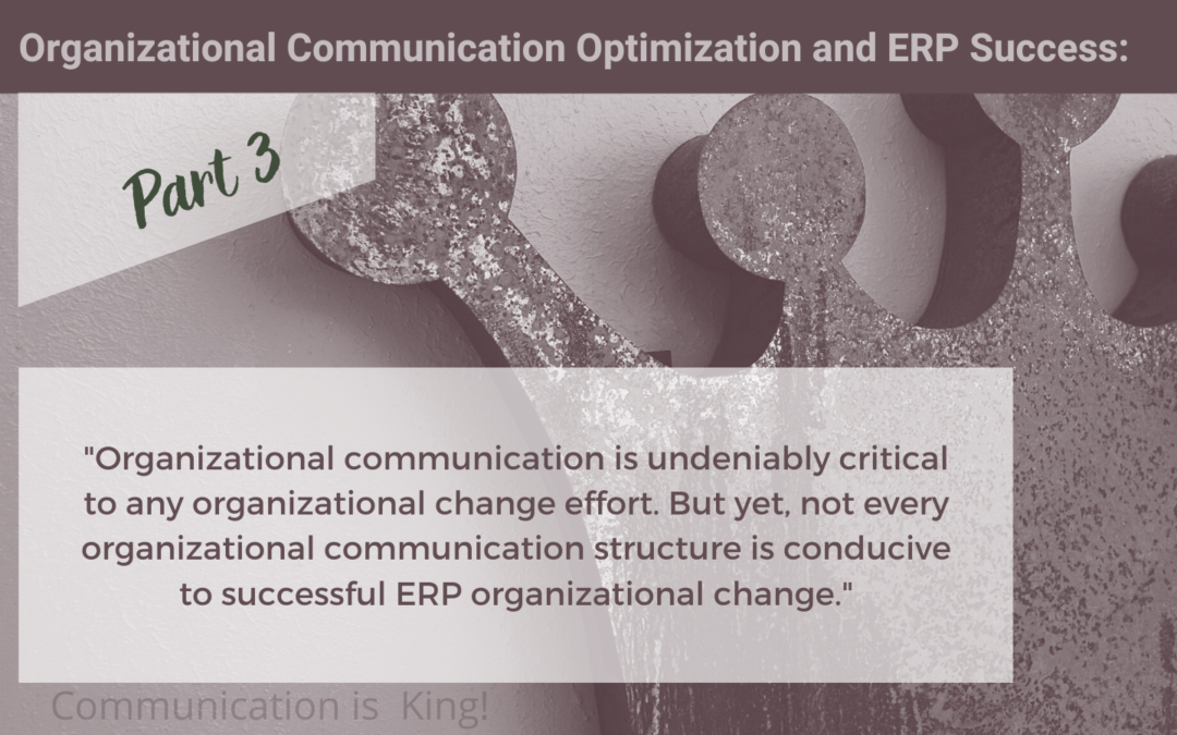 Organizational Communication Optimization and ERP Success: PART III