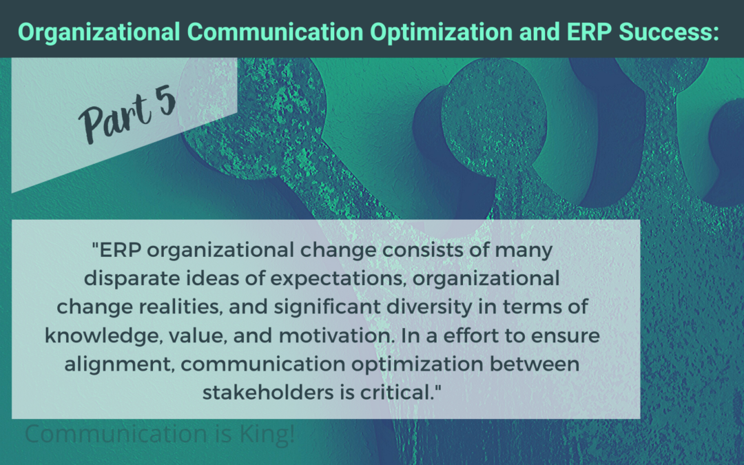 Organizational Communication Optimization and ERP Success: PART V