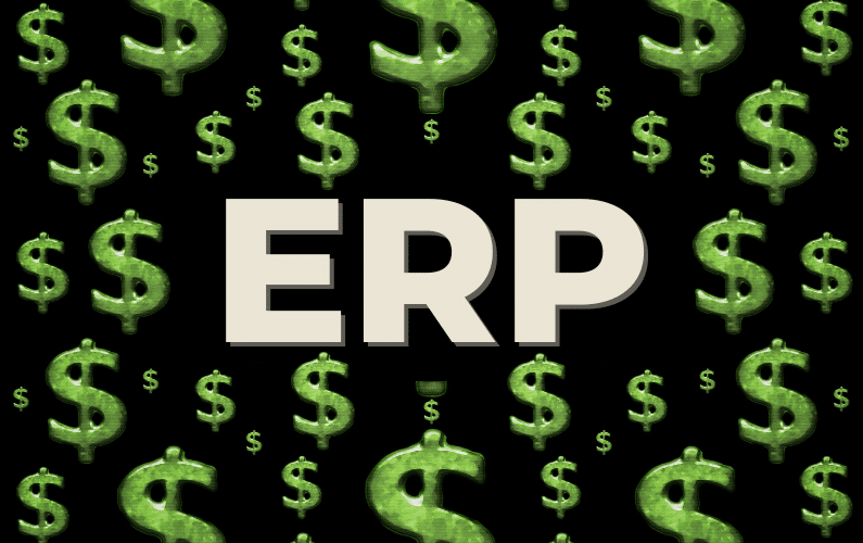 image of dollar signs and the letter ERP