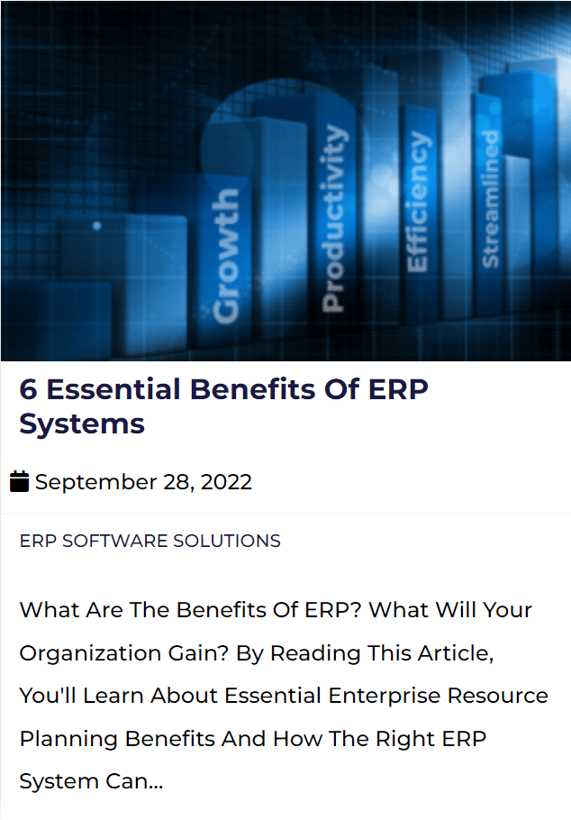 6 Essential Benefits of ERP