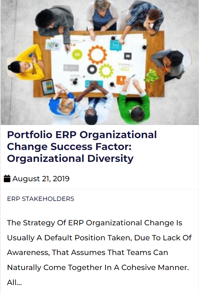 Portfolio ERP Organizational Change Success Facror - Organizational Diversity