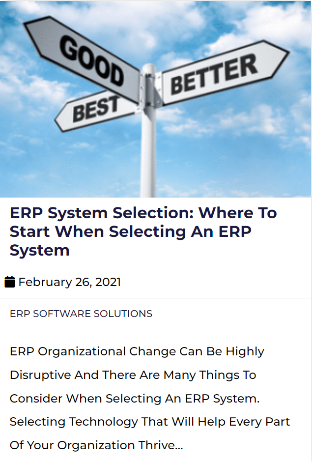 ERP System Selection: Where To Start When Selecting An ERP System