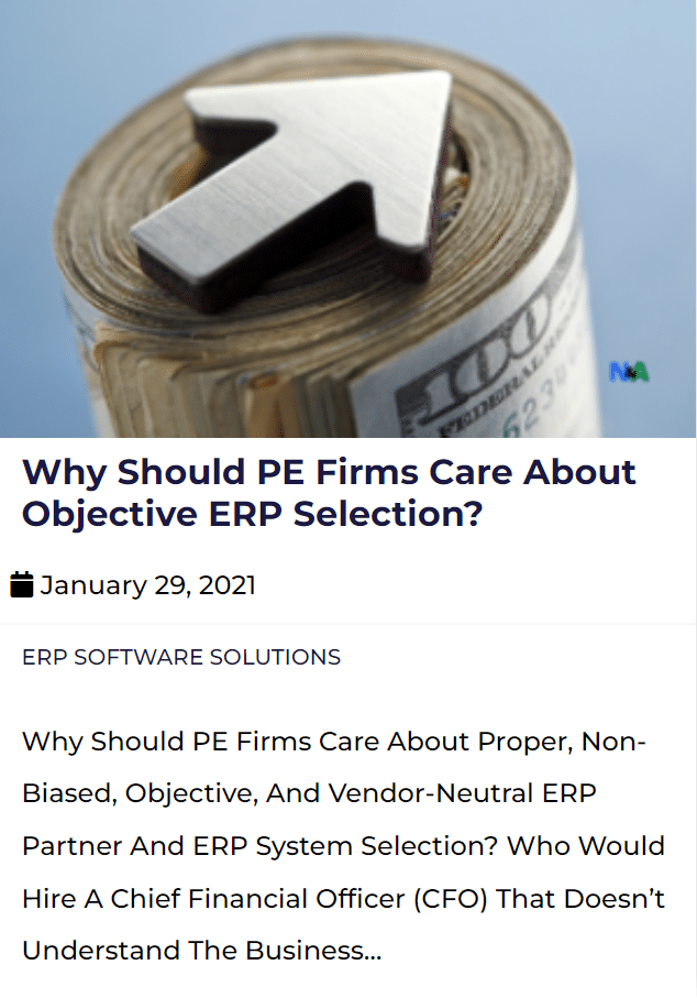 Why should PE Firms Care about Objective ERP Selection